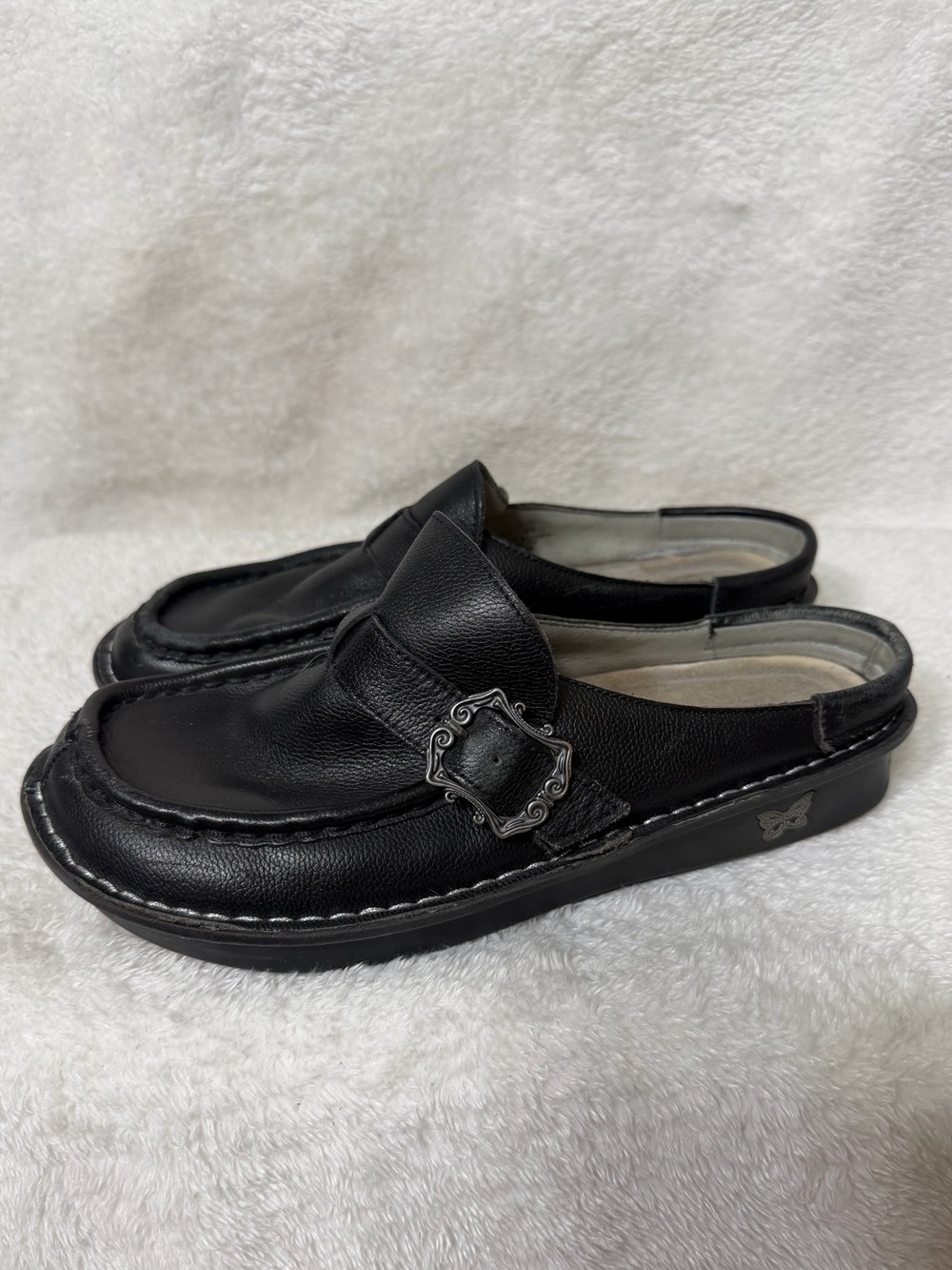 Alegria Brigid Leather Clogs Black Size 9